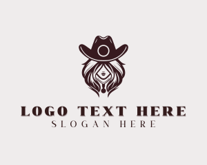 Texas - Western Cowgirl Woman logo design