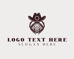 Western Cowgirl Woman Logo