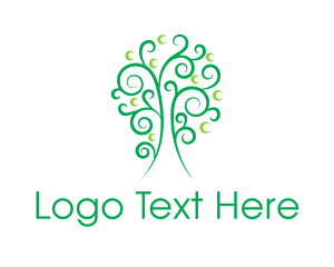Illustrative - Curly Green Tree logo design