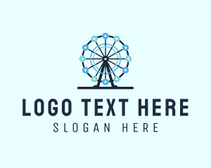 Web Host - Ferris Wheel Amusement Park logo design