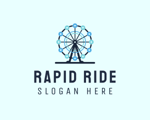 Ferris Wheel Amusement Park logo design