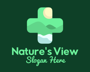 Scenic - Nature Scene Cross logo design
