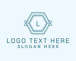 Blue Hexagon Lettermark Logo