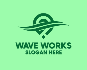 Wavy - Number 9 Location Pin logo design