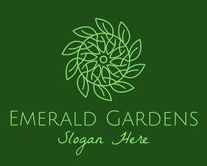 Green Vegetation Leaves logo design