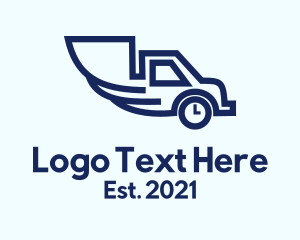 Transportation - Blue Truck Clock logo design