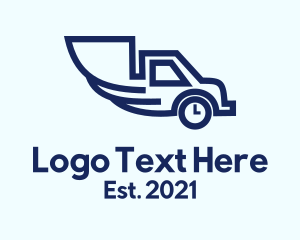 Long Haul - Blue Truck Clock logo design