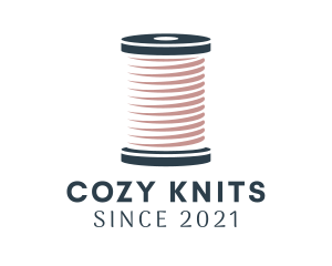 Knitting Thread Spool logo design