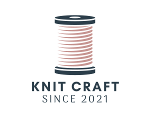 Knitting Thread Spool logo design
