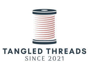 Knitting Thread Spool logo design