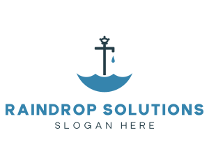 Raindrop - Water Faucet Umbrella logo design