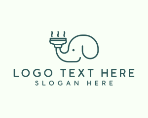 Clean - Elephant Vacuum Cleaner logo design