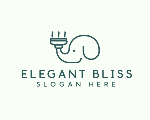 Squeegee - Elephant Vacuum Cleaner logo design