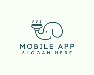 Trunk - Elephant Vacuum Cleaner logo design