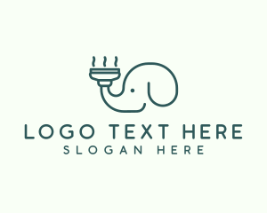 Sanitize - Elephant Vacuum Cleaner logo design