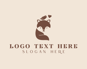 Heart - Bird Fox Wildlife Zoo logo design