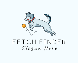 Fetch - Husky Pet Dog logo design