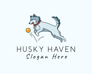 Husky Pet Dog logo design