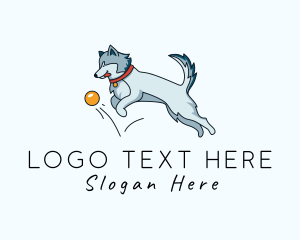Ball - Husky Pet Dog logo design