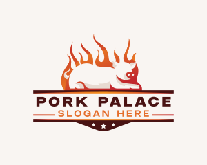 Pork Flame Barbecue logo design