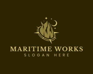 Mountain Compass Navigation logo design