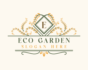 Elegant Gardening Wreath logo design