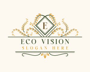 Elegant Gardening Wreath logo design