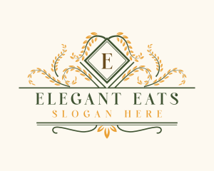 Elegant Gardening Wreath logo design