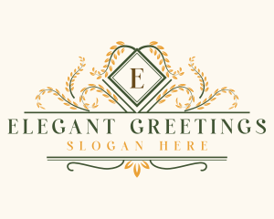 Elegant Gardening Wreath logo design