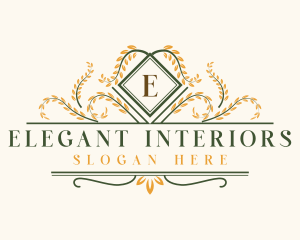 Elegant Gardening Wreath logo design