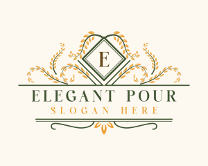 Elegant Gardening Wreath logo design