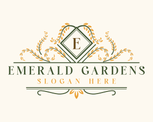 Elegant Gardening Wreath logo design