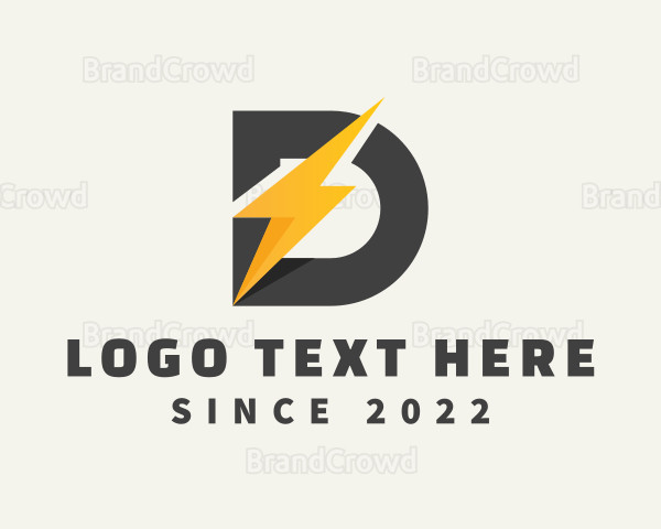 Electric Bolt Letter D Logo