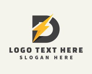 Electric Bolt Letter D Logo