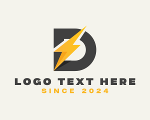 Courier - Electric Bolt Letter D logo design