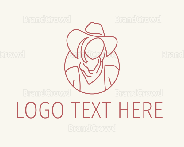 Cowgirl Farmer Woman Logo