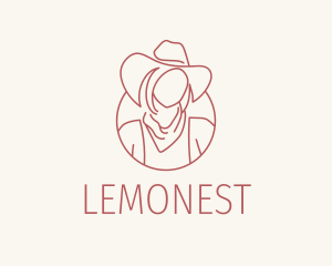 Fedora - Cowgirl Farmer Woman logo design