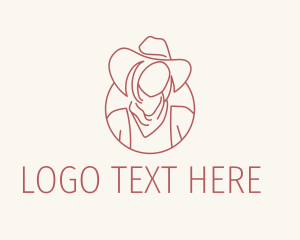 Cowgirl Farmer Woman Logo