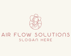 Cowgirl Farmer Woman logo design