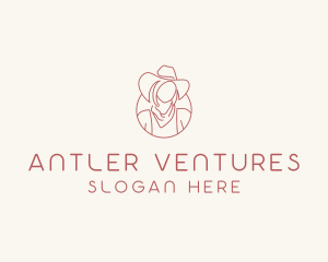 Cowgirl Farmer Woman logo design