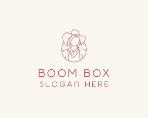 Cowgirl Farmer Woman logo design