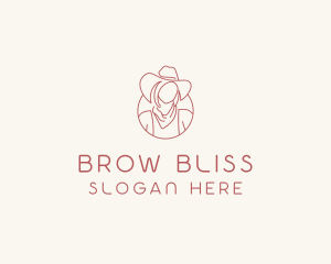 Cowgirl Farmer Woman logo design