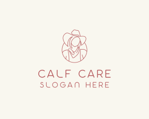 Cowgirl Farmer Woman logo design