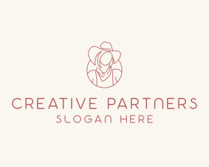 Cowgirl Farmer Woman logo design