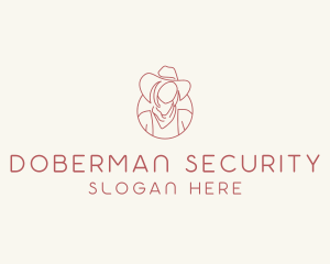 Cowgirl Farmer Woman logo design