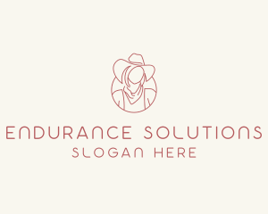 Cowgirl Farmer Woman logo design