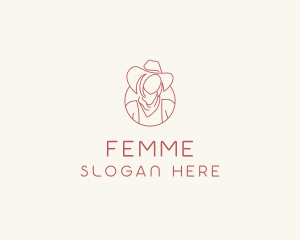 Cowgirl Farmer Woman logo design