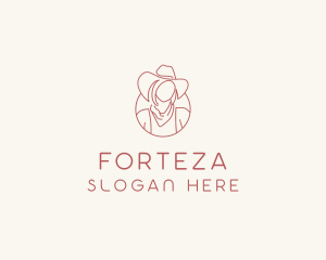 Cowgirl Farmer Woman logo design