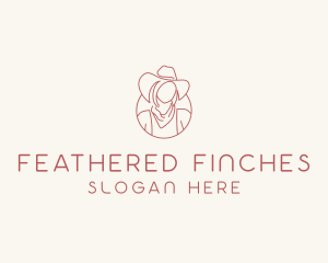 Cowgirl Farmer Woman logo design