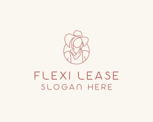 Cowgirl Farmer Woman logo design